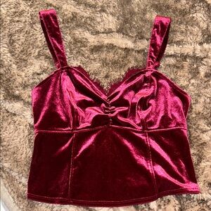 Abercrombie & Fitch Velvet Burgundy Top
